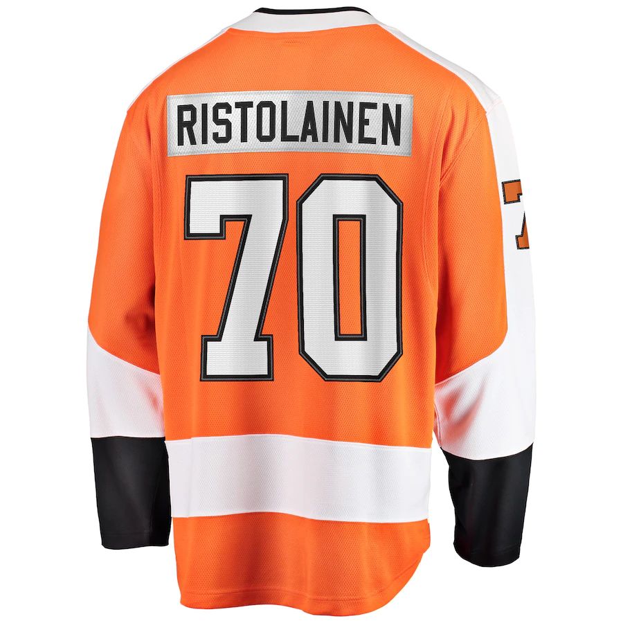 P.Flyers #70 Rasmus Ristolainen Fanatics Branded Breakaway Player Jersey Orange Stitched American Hockey Jerseys