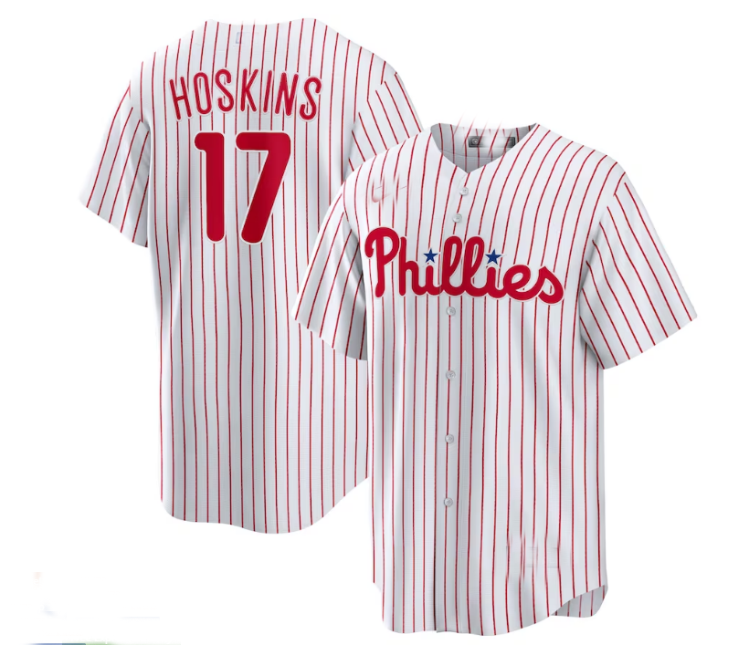 Philadelphia Phillies #17 Rhys Hoskins Home Replica Player Name Jersey - White Baseball Jerseys