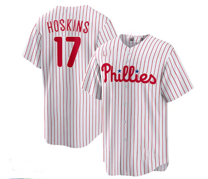 Philadelphia Phillies #17 Rhys Hoskins Home Replica Player Name Jersey - White Baseball Jerseys