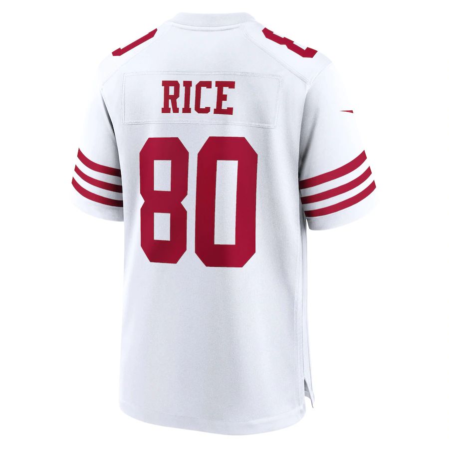 SF.49ers #80 Jerry Rice White Retired Player Game Jersey Stitched American Football Jersey