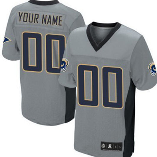 Custom LA.Rams Gray Shadow Elite Jersey American Stitched Jersey Football Jerseys