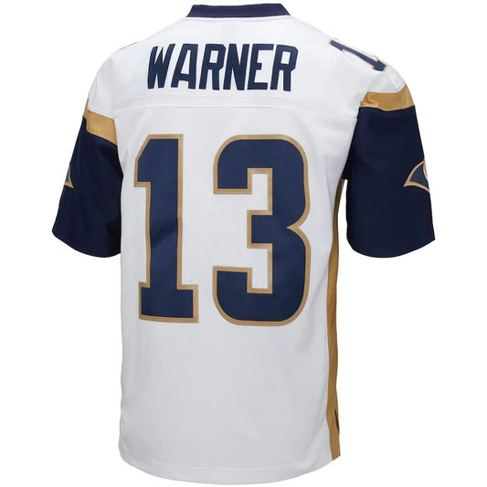 LA.Rams #13 Kurt Warner Mitchell & Ness White 2001 Legacy Replica Jersey Stitched American Football Jerseys