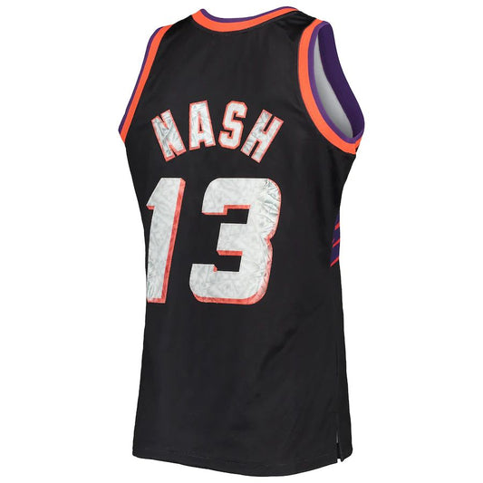 P.Suns #13 Steve Nash Mitchell & Ness 1996-97 Hardwood Classics  75th Anniversary Diamond Swingman Jersey Black Stitched American Basketball Jersey