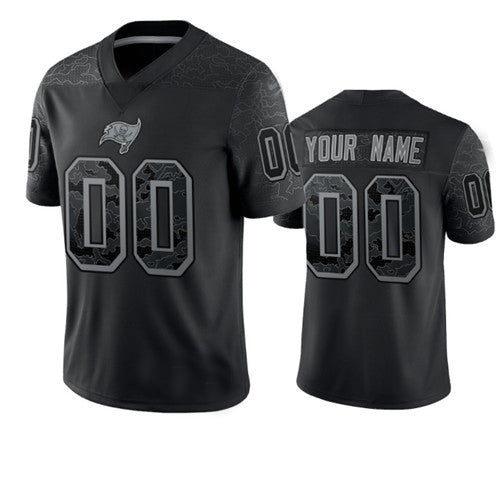 Custom TB.Buccaneers Active Player Black Reflective Limited Stitched Jersey American Football Jerseys