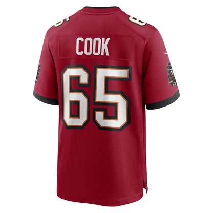 TB.Buccaneers #65 Dylan Cook Red Game Player Jersey Stitched American Football Jerseys