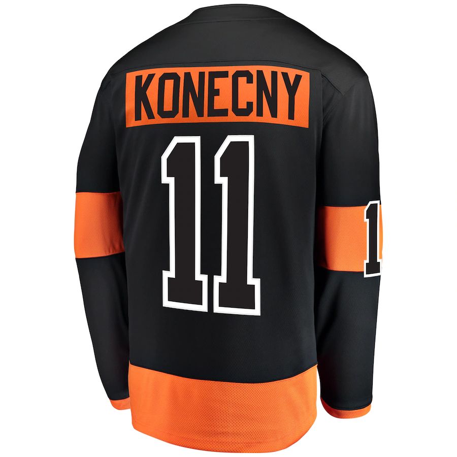 P.Flyers #11 Travis Konecny Fanatics Branded Alternate Breakaway Player Jersey Black Stitched American Hockey Jerseys