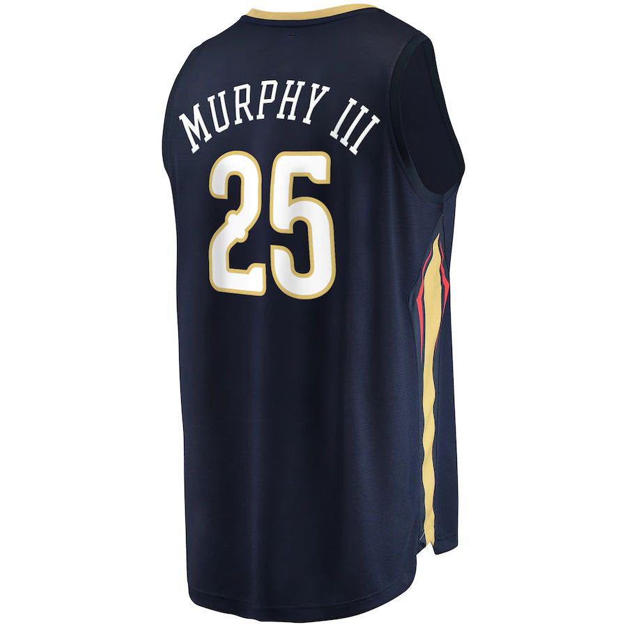 NO.Pelicans #25 Trey Murphy III Fanatics Branded 2021-22 Fast Break Replica Jersey  Icon Edition Navy Stitched American Basketball Jersey