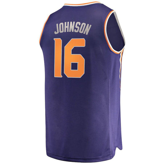 P.Suns #16 Tyler Johnson Fanatics Branded  Fast Break Replica Jersey Purple Icon Edition Stitched American Basketball Jersey