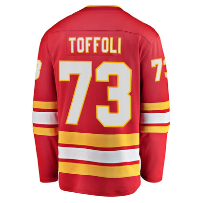 C.Flames #73 Tyler Toffoli Fanatics Branded Home Breakaway Player Jersey  Red Stitched American Hockey Jerseys