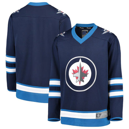 W.Jets Fanatics Branded Home Replica Blank Jersey  Navy Stitched American Hockey Jerseys