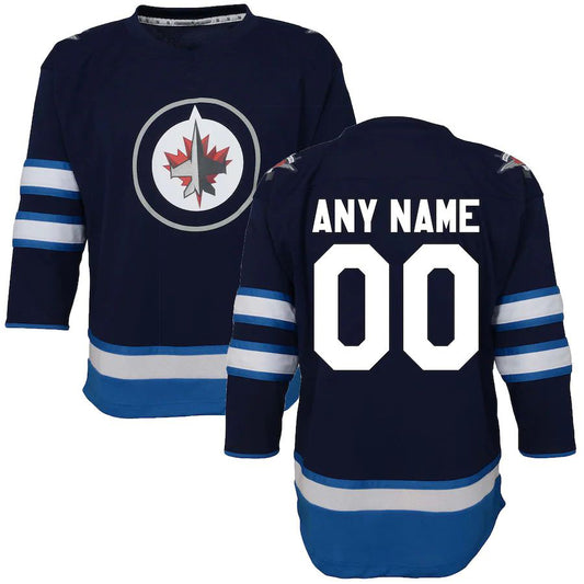 Custom W.Jets Toddler Home Replica Navy Stitched American Hockey Jerseys