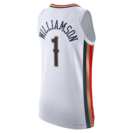 NO.Pelicans #1 Zion Williamson 2021-22 Authentic Player Jersey City Edition White Stitched American Basketball Jersey