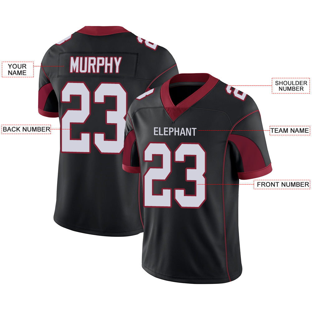 Custom A.Cardinal Men's American Black Stitched Football Jerseys