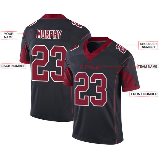 Custom A.Cardinal Men's American Color Rush Black Stitched Football Jerseys