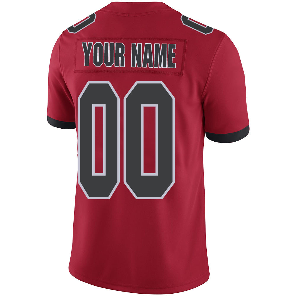 Custom A.Falcon Men's American Color Rush Red Stitched Football Jersey
