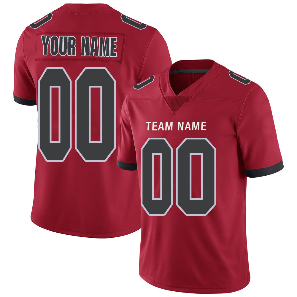 Custom A.Falcon Men's American Color Rush Red Stitched Football Jersey