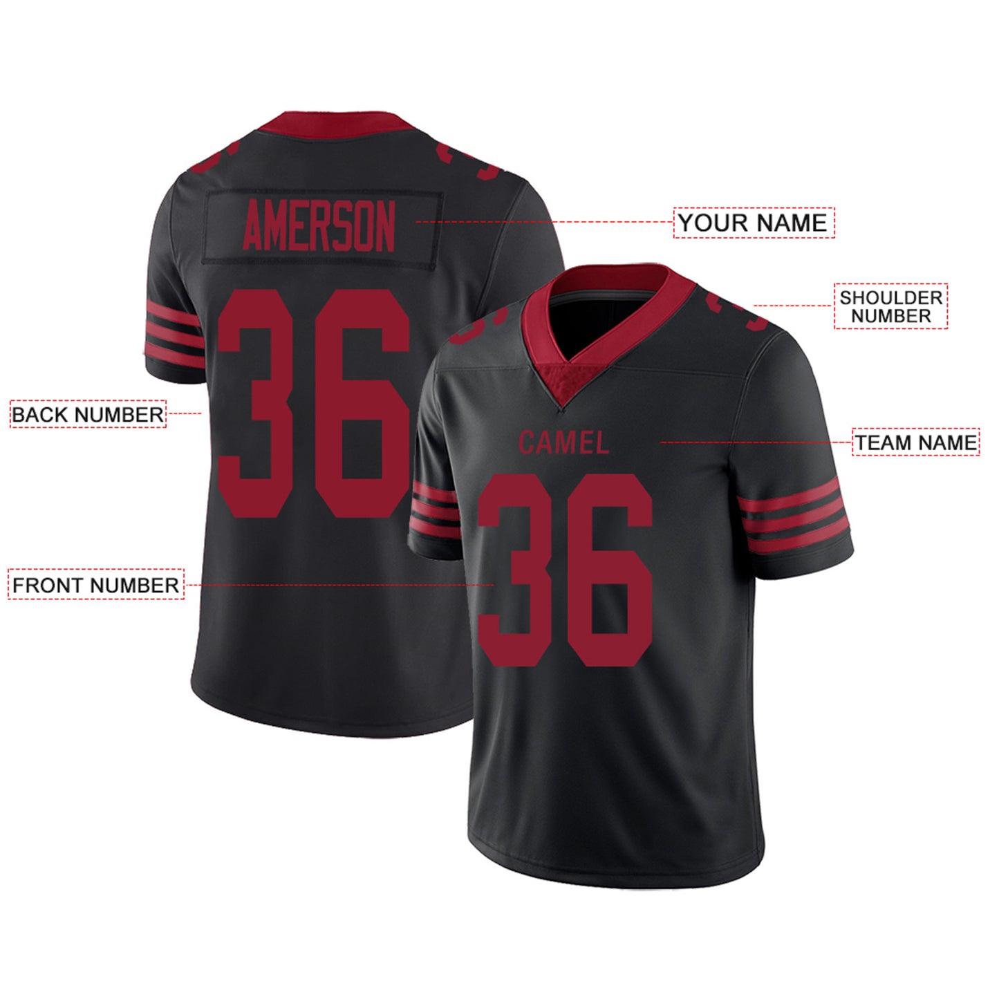 Custom SF.49ers Football Jerseys Team Player or Personalized Design Your Own Name for Men's Women's Youth Jerseys Red