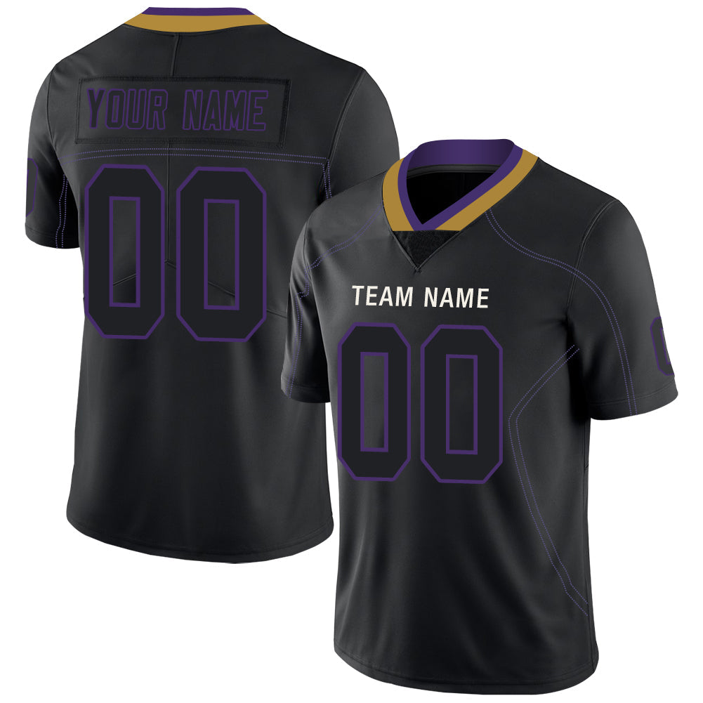 Custom B.Ravens Men's American  Black Fashion Vapor Limited Stitched Football Jerseys