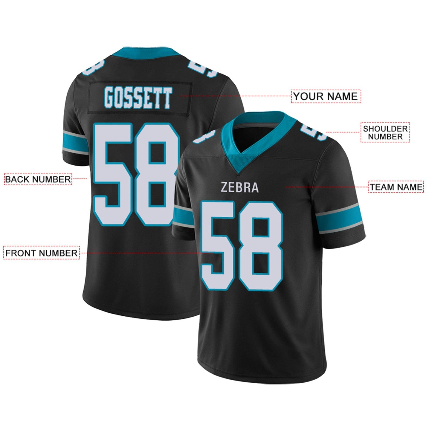 Custom C.Panthers Football Jerseys Team Player or Personalized Design Your Own Name for Men's Women's Youth Jerseys Blue