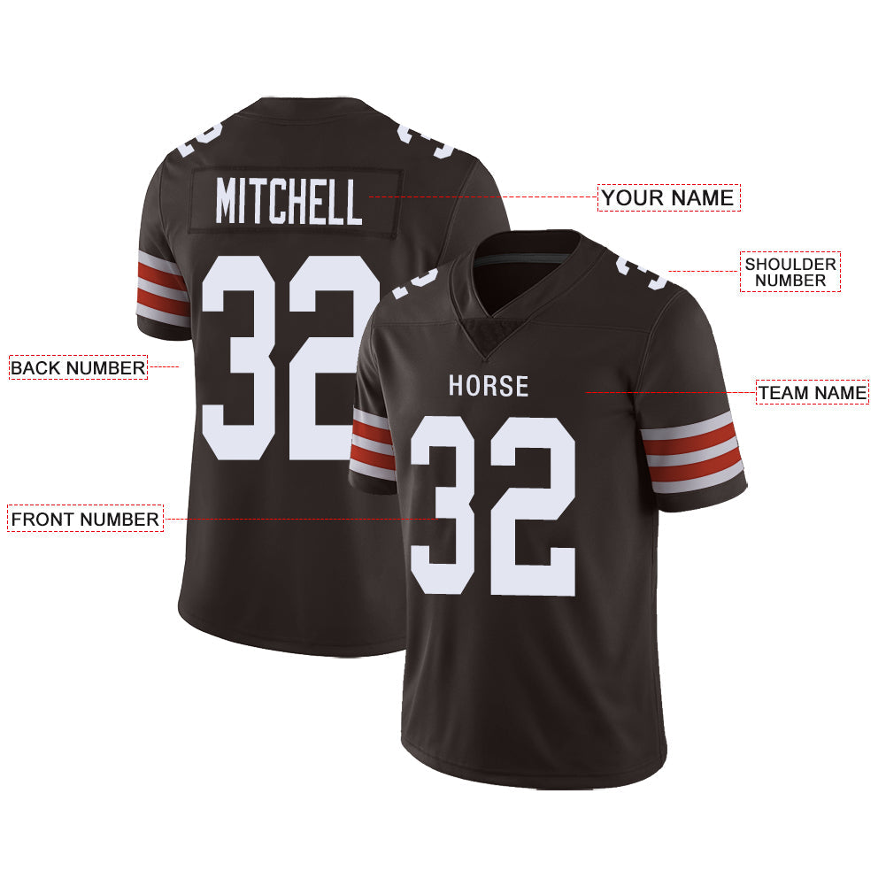 Custom C.Brown Stitched American Jerseys Personalize Birthday Gifts Brown Jersey Football