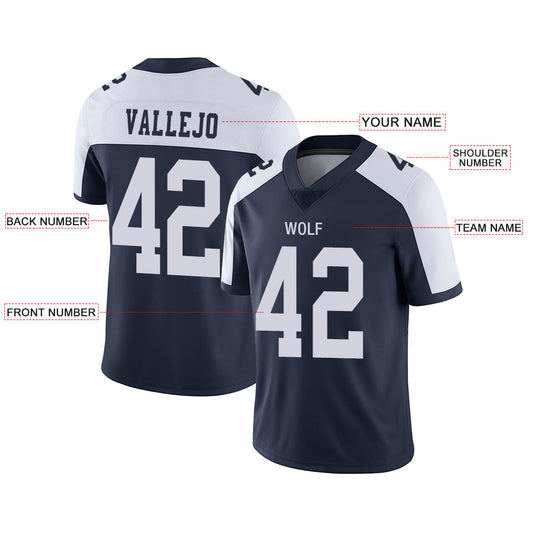 Custom D.Cowboys Stitched American Football Jerseys Personalize Birthday Gifts Navy Jersey