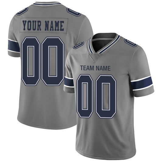 Custom D.Cowboys Stitched American Football Jerseys Personalize Birthday Gifts Grey Jersey