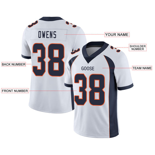 Custom D.Broncos Stitched American Jerseys Personalize Birthday Gifts White Football Jersey