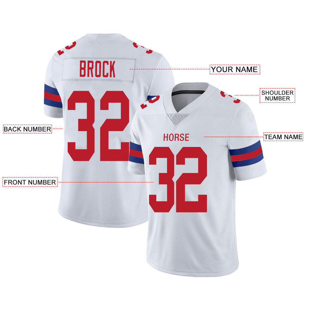 Custom NE.Patriots Stitched American Football Jerseys Personalize Birthday Gifts White Jersey