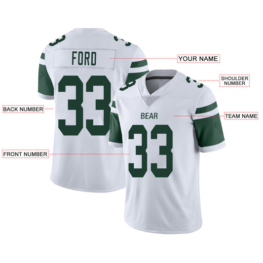 Custom NY.Jets Stitched American Football Jerseys Personalize Birthday Gifts White Jersey