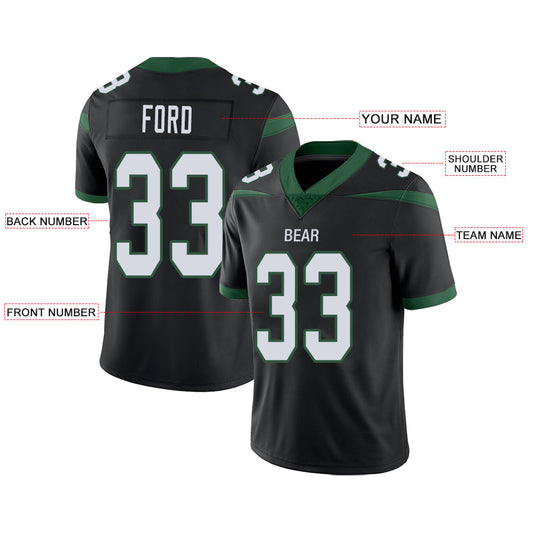 Custom NY.Jets Stitched American Football Jerseys Personalize Birthday Gifts Black Jersey