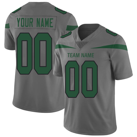 Custom NY.Jets Stitched American Football Jerseys Personalize Birthday Gifts Grey Jersey