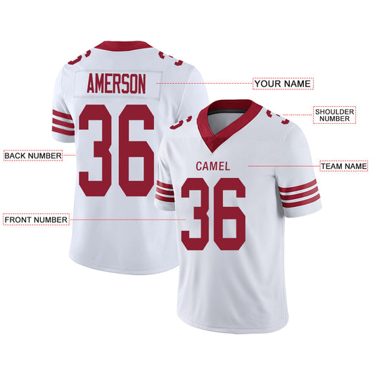 Custom SF.49ers Stitched American Football Jerseys Personalize Birthday Gifts White Jersey